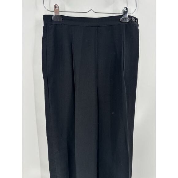 Marithe Francois Girbaud Pants Womens Large Black Silk Button Pockets Pleated - Picture 4 of 13